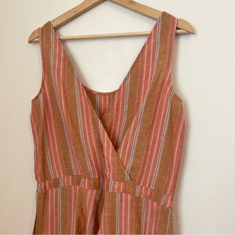 DREW Striped Linen Blend Sleeveless Jumpsuit Size XS - Picture 6 of 9